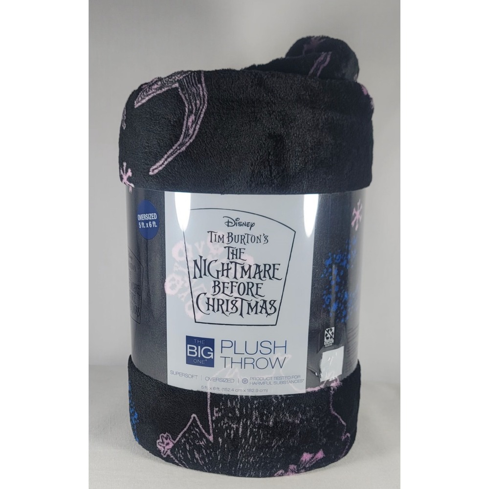 The Big One Oversized Nightmare Before Christmas Plush Throw Blanket - 5ft x 6ft